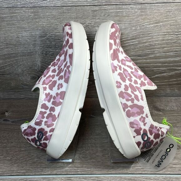 NWT Oofos Oomg Eezee Women’s Size 6 Rose Leopard Slip On Comfort Shoes - Picture 10 of 11